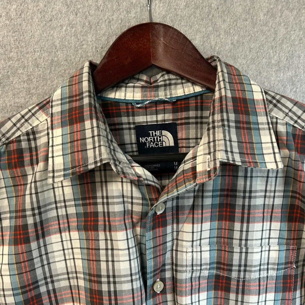 The North Face Mens Medium‎ Hammets Shirt Plaid Button Front Short Sleeve Gorp